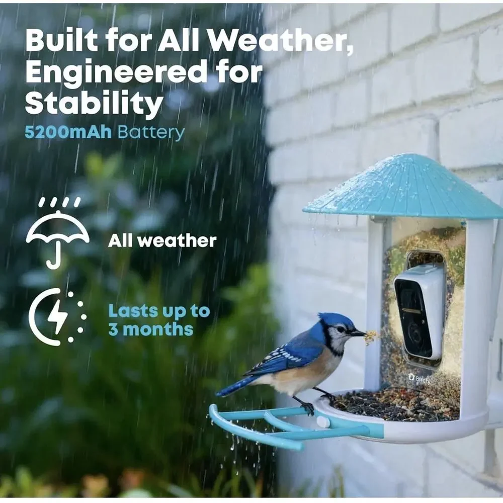 Netvue Birdfy Smart Bird Feeder with 2K AI Camera, Auto Capture Videos & Motion